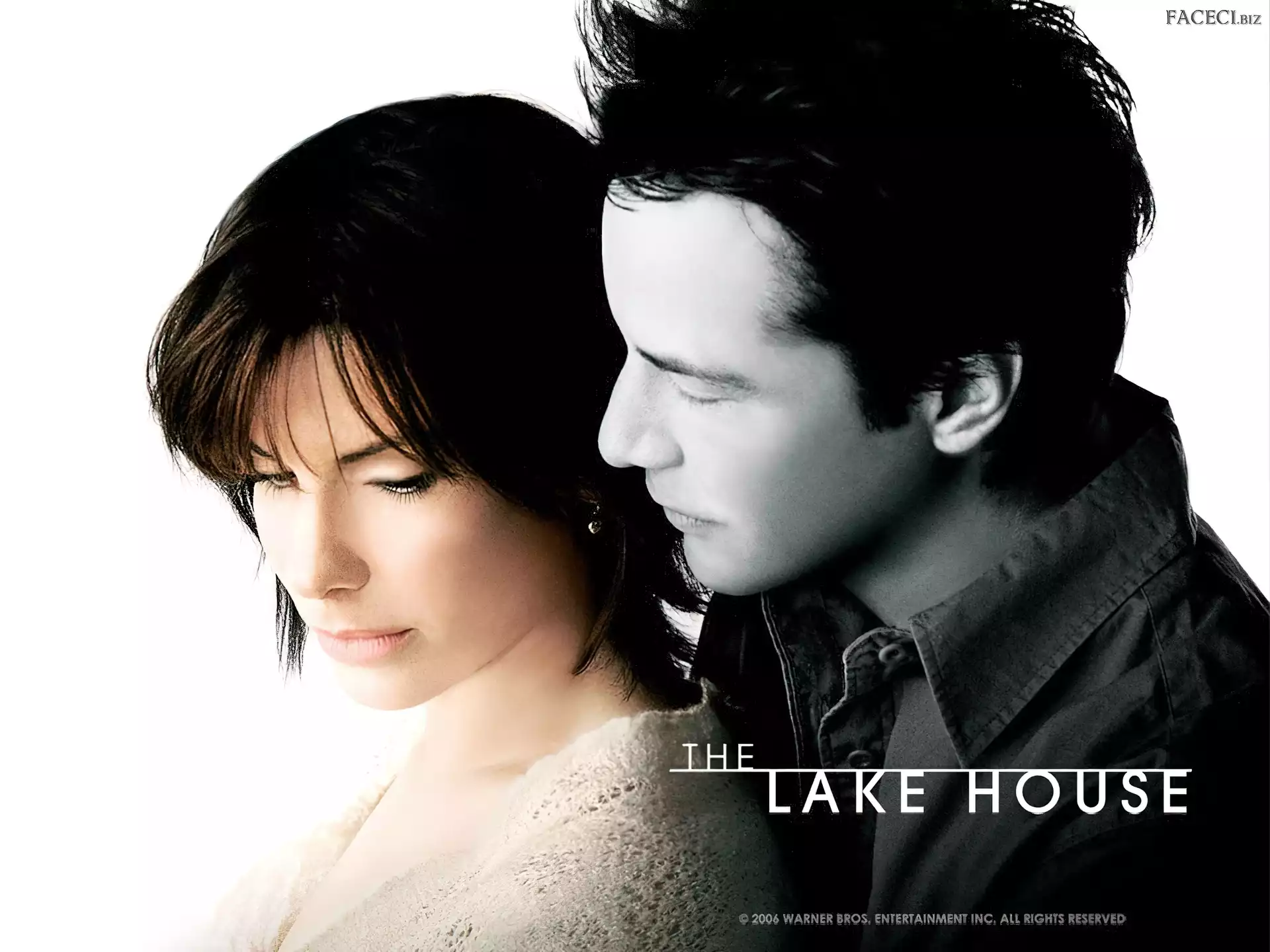 plakat, Sandra Bullock, przytuleni, The Lake House, Keanu Reeves