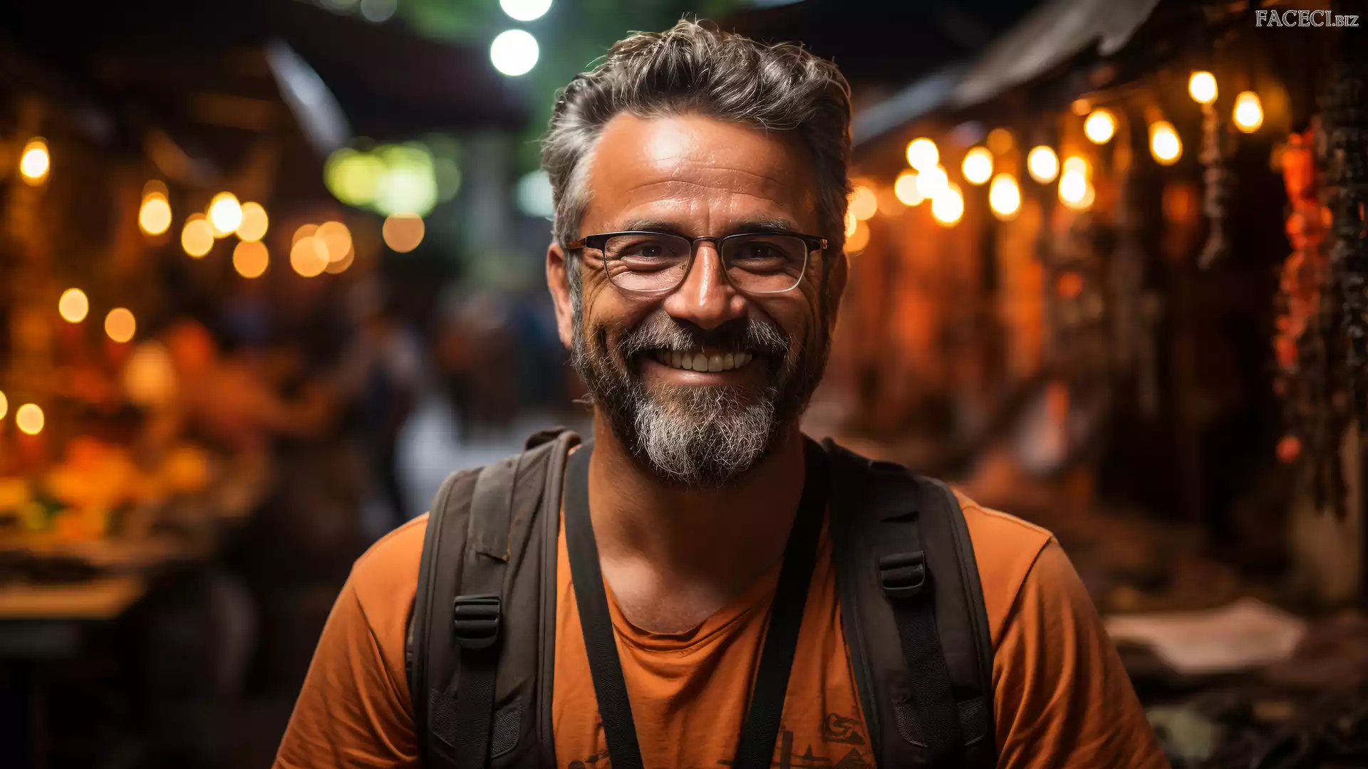 Wąsy, Okulary, Uśmiechnięty, Mężczyzna, Zarost, Broda